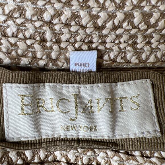 Eric Javits Squishee Woven Fedora Hat Beige UPF 50+ Packable Luxury Beach - Picture 5 of 7